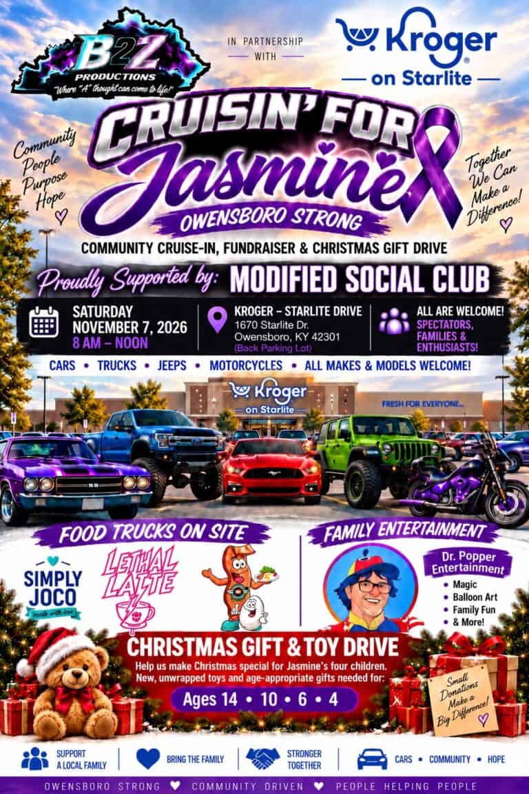 Cruisin’ for Jasmine car show in Owensboro, KY