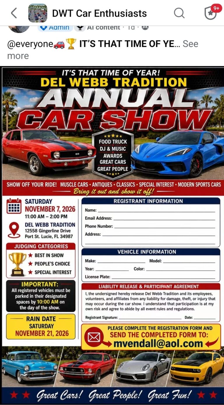 Del Webb Tradition Annual Car Show car show in Port St. Lucie, FL