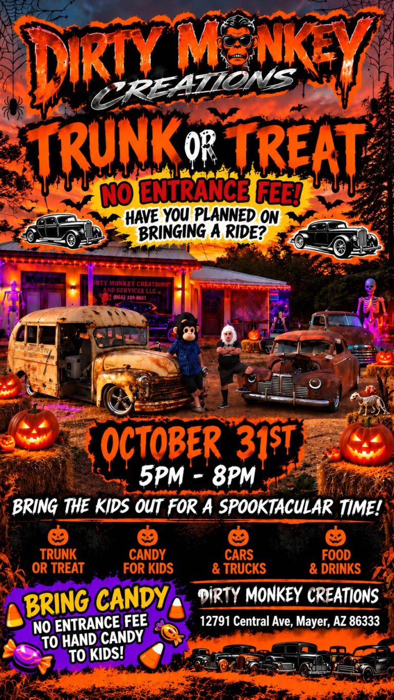 Dirty Monkey Creations Trunk or Treat car show in Mayer, AZ