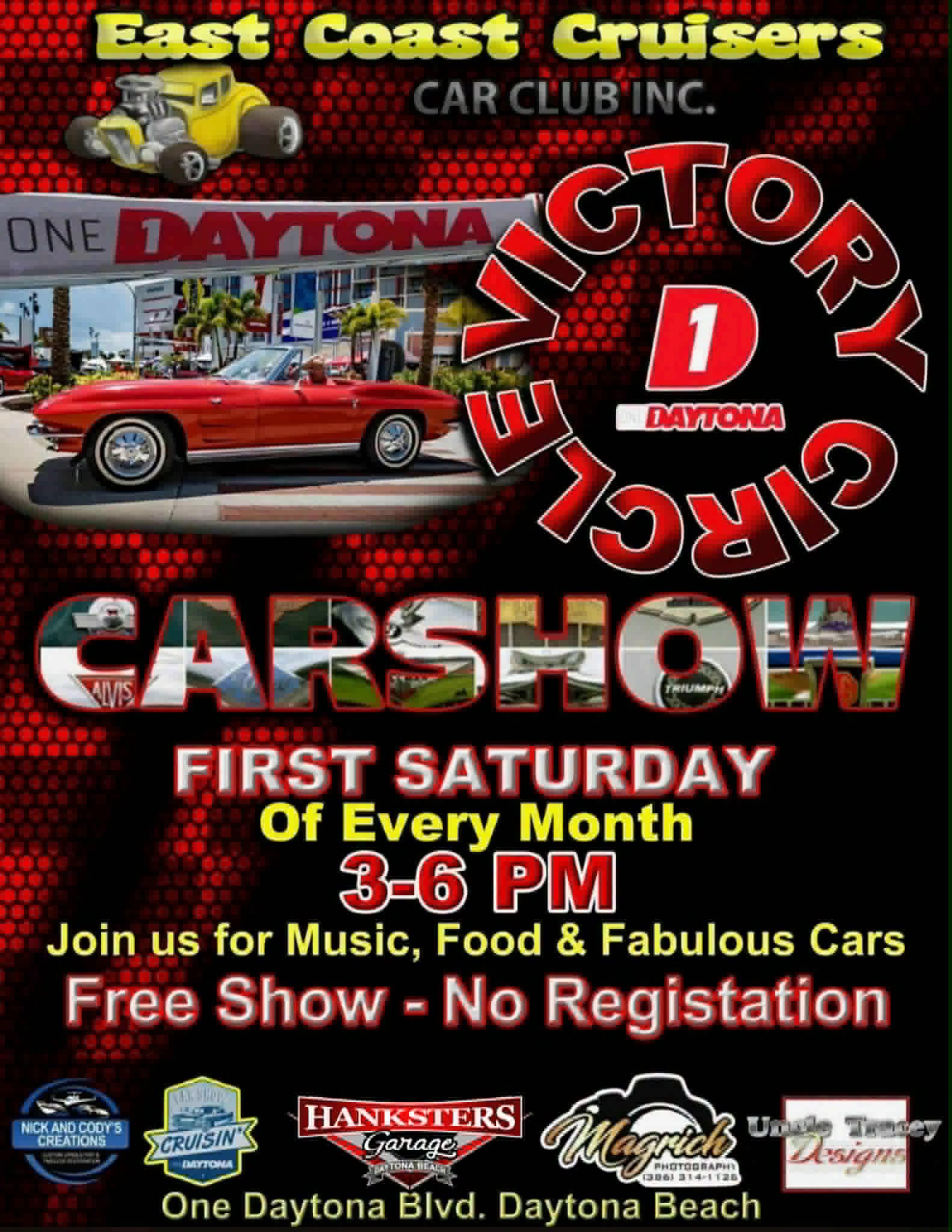 East Coast Cruisers Victory Car Show event at One Daytona Blvd. in Daytona Beach, FL on October 3, 2026