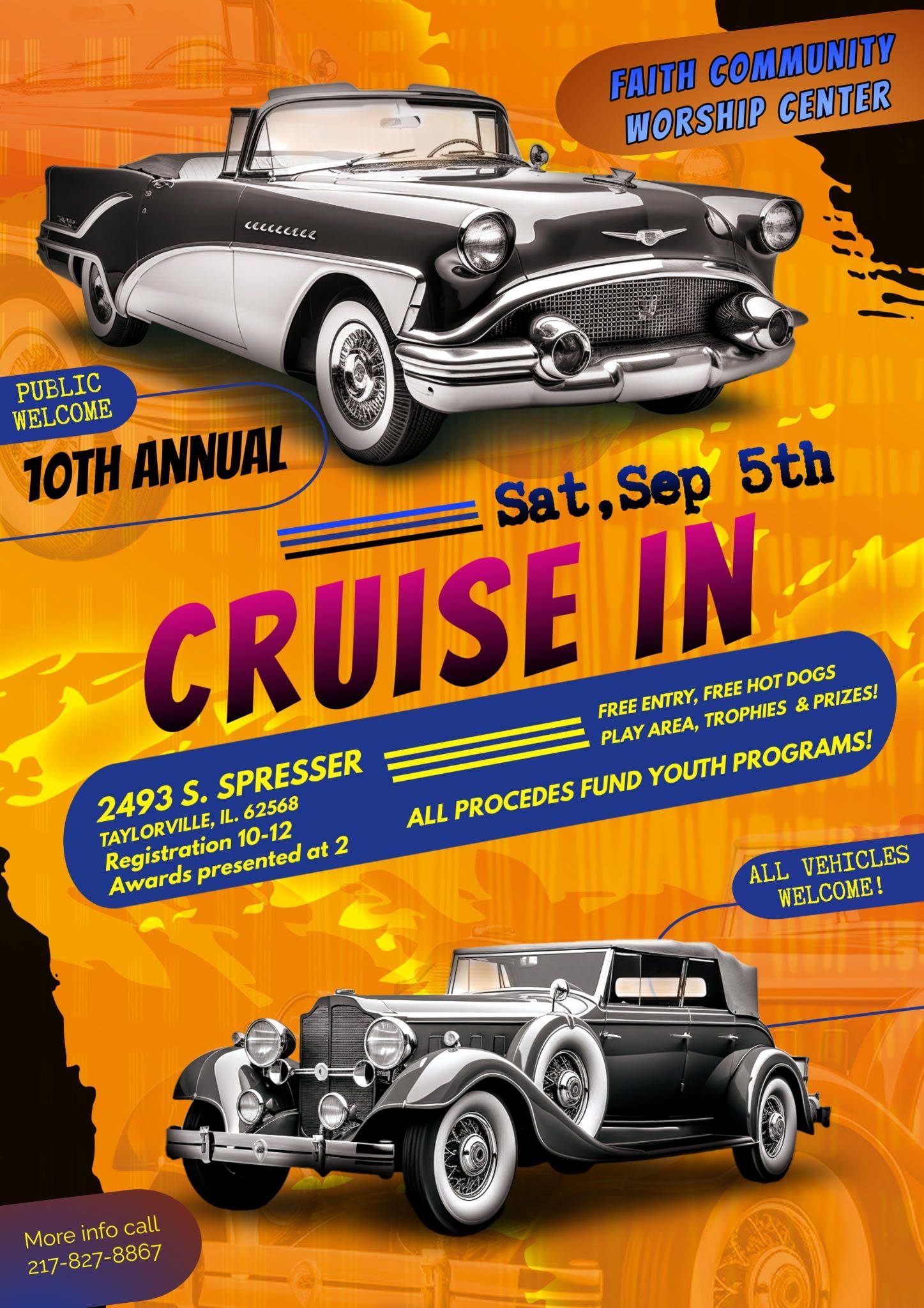 Faith Community Worship Center 10th Annual Cruise in event at Faith Community Worship Center in Taylorville, IL on September 5, 2026