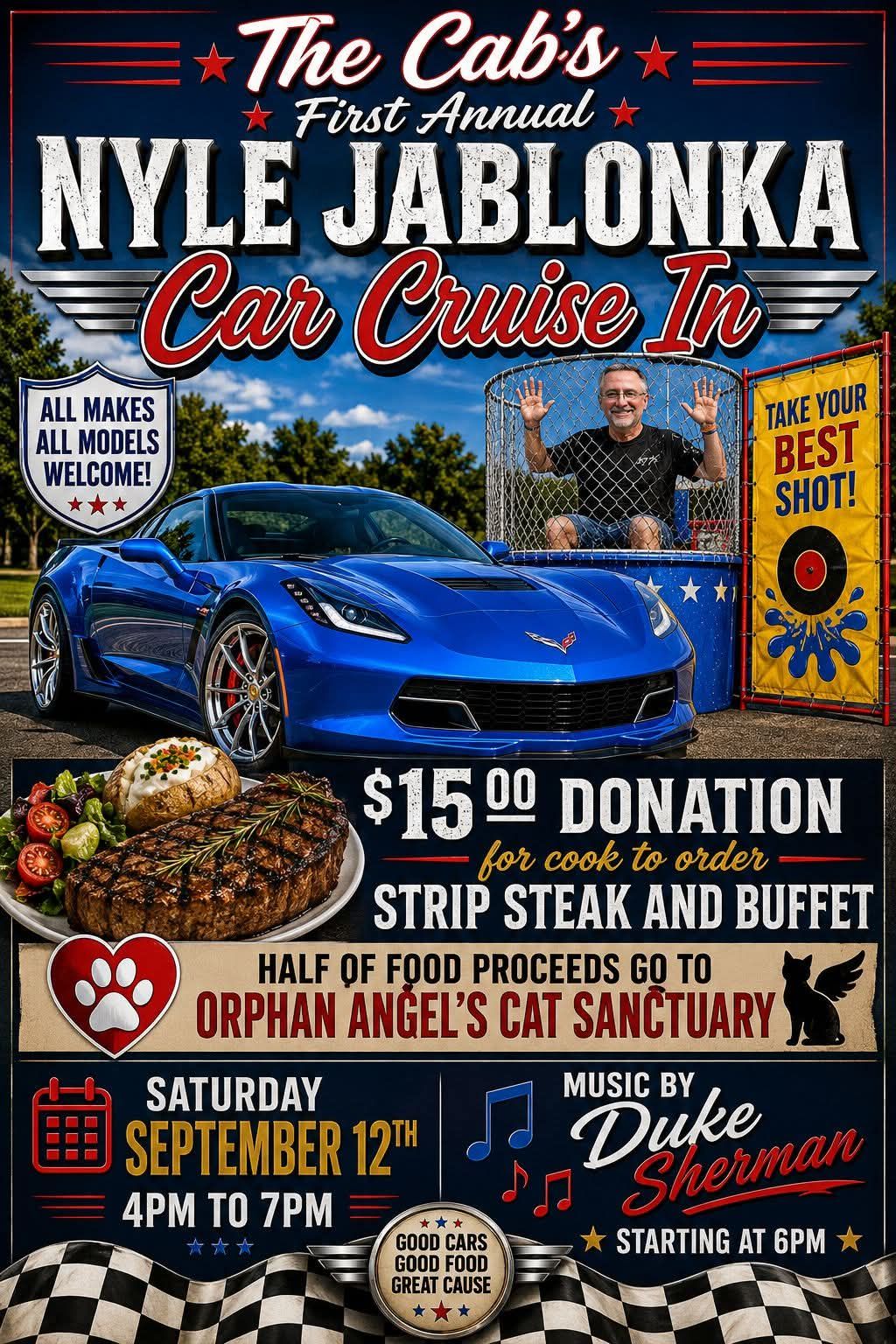 First Annual Nyle Jablonka Car Cruise in event at The Cab's in Erie, PA on September 12, 2026