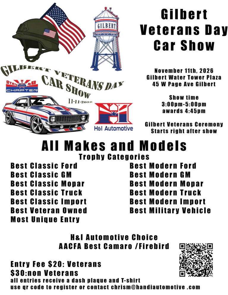Gilbert Veterans Day Car Show car show in Gilbert, AZ