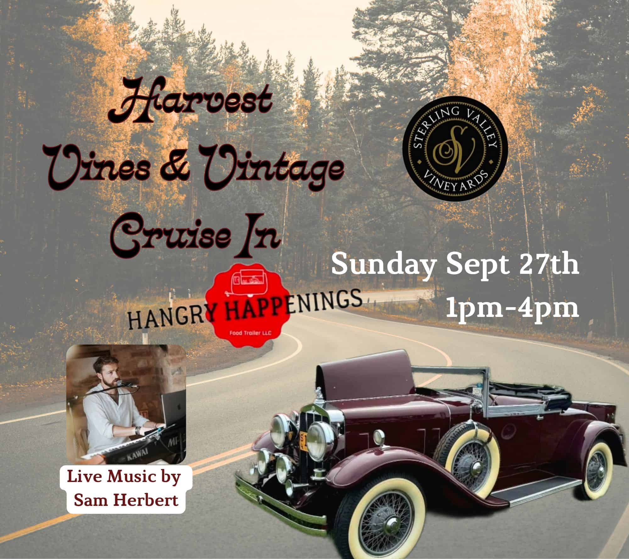 Harvest Vines & Vintage Cruise in event at Sterling Valley Vineyards in Sterling, NY on September 27, 2026