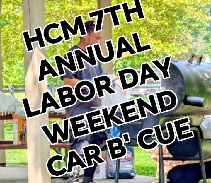 HCM 7th Annual Labor Day Weekend Car B' Cue event at Bynum Run Park in Bel Air, MD on September 5, 2026
