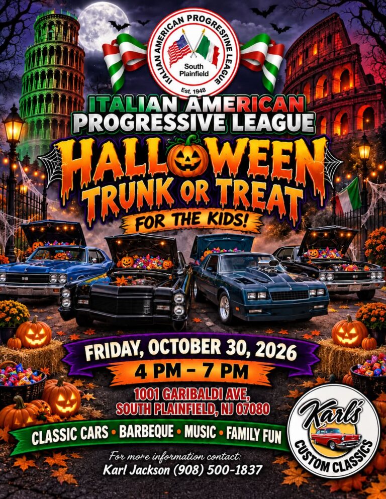 Italian American Progressive League Halloween Trunk or Treat for the Kids car show in South Plainfield, NJ