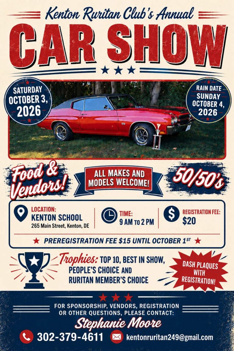 Kenton Ruritan Club’s Annual Car Show car show in Kenton, DE
