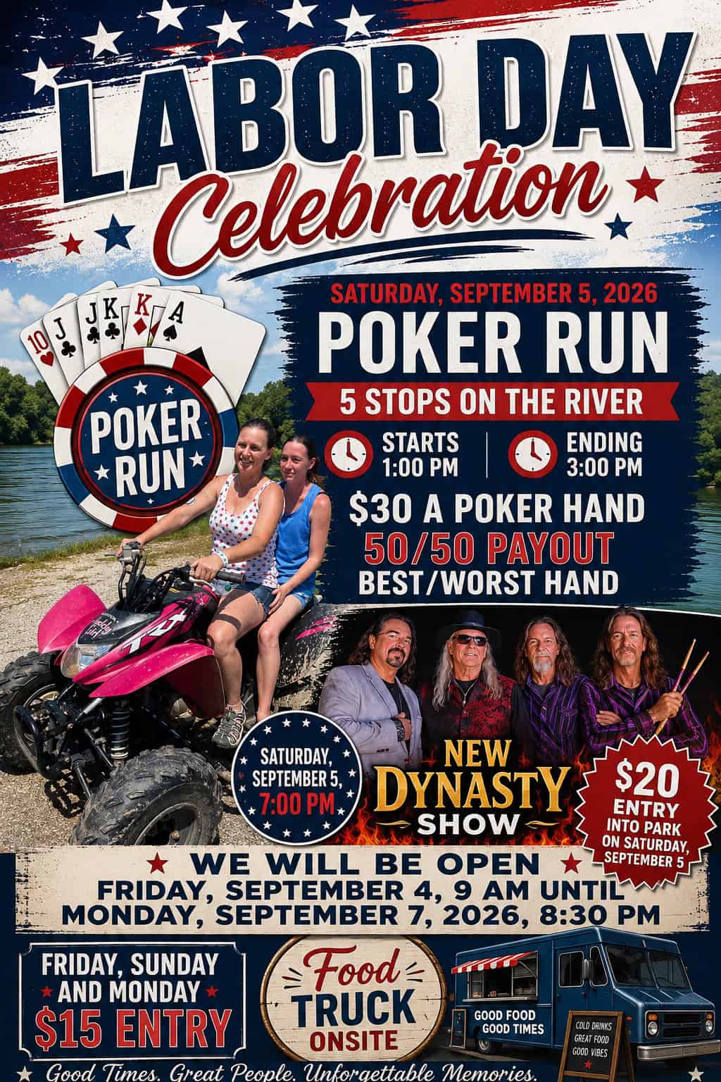 Labor Day Poker Run & New Dynasty Show event at 44179 Drummond Road in Wanette, OK on September 4, 2026