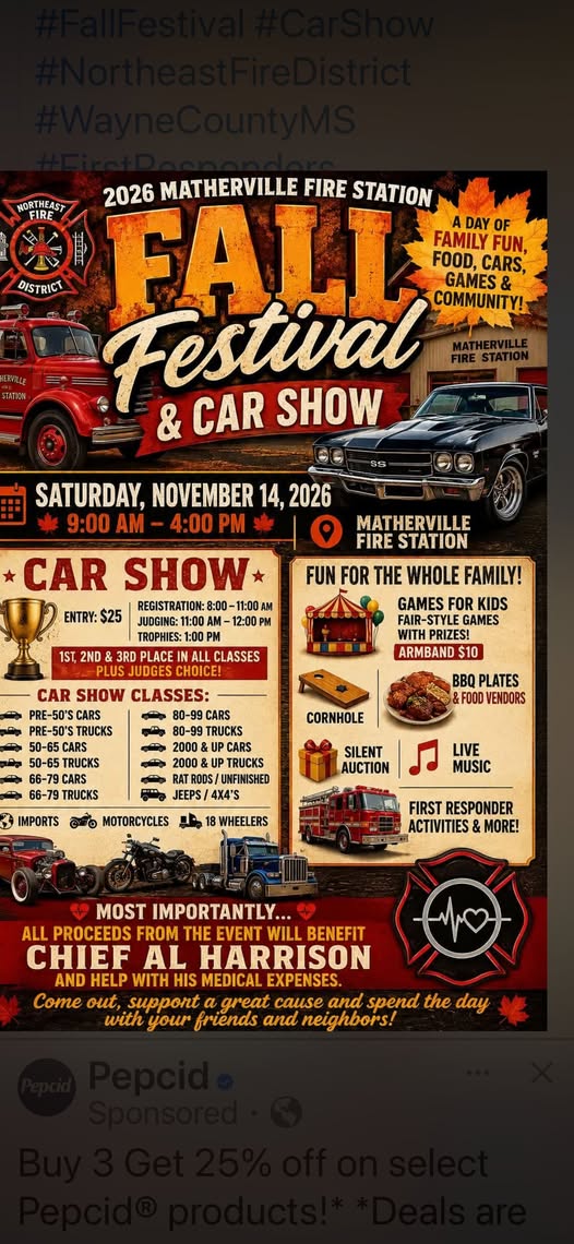 Matherville Fire Station Fall Festival & Car Show car show in Matherville, MS