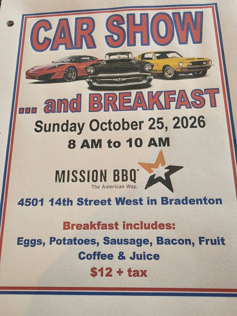 Mission BBQ Car Show and Breakfast car show in Bradenton, FL