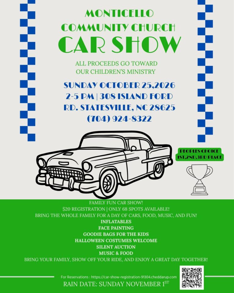 Monticello Community Church Car Show car show in Statesville, NC