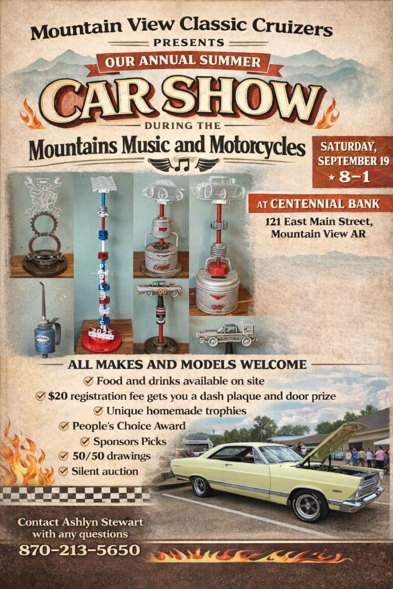 Mountain View Classic Cruizers Annual Summer Car Show car show in Mountain View, AR