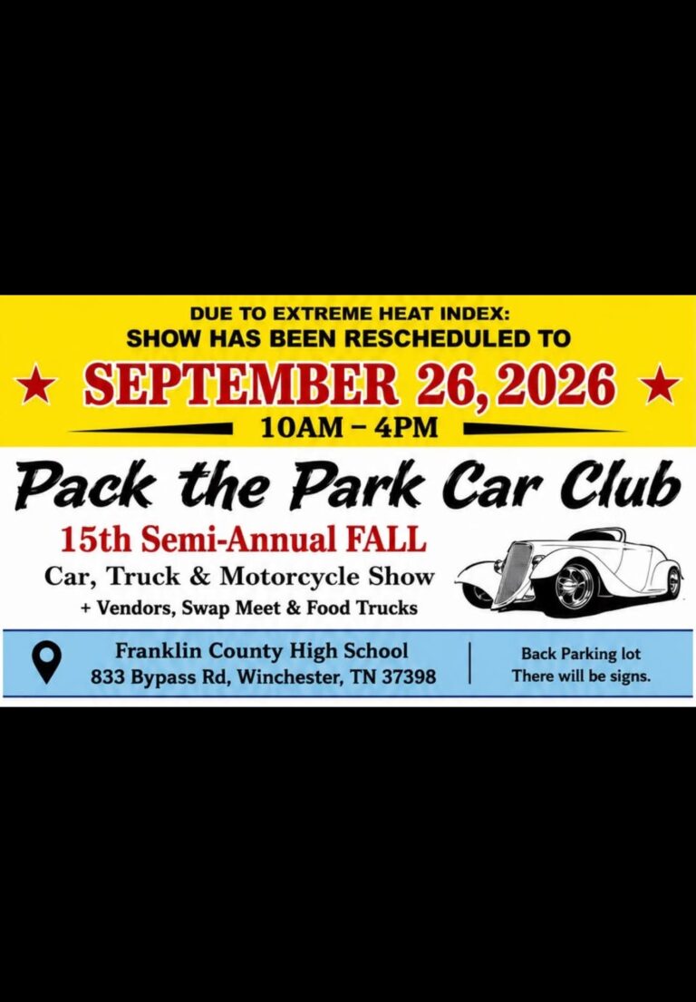 Pack the Park Car Club 15th Semi-Annual Fall Car, Truck & Motorcycle Show car show in Winchester, TN