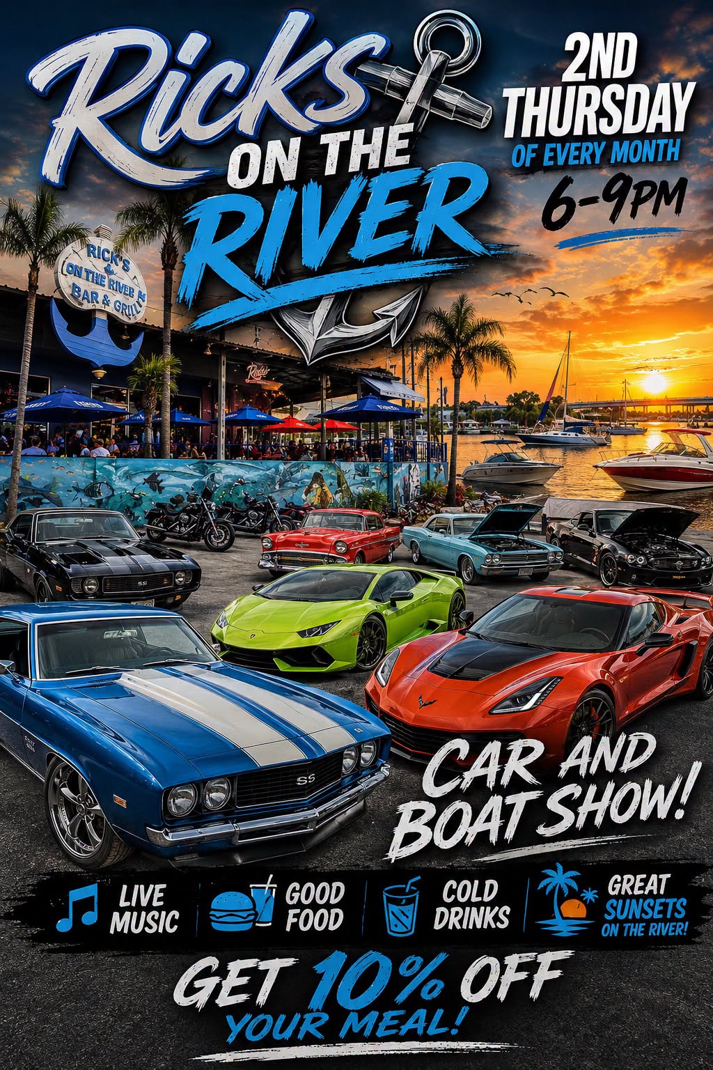 Rick's on the River Car & Boat Show event at Rick's on the River in Tampa, FL on September 10, 2026