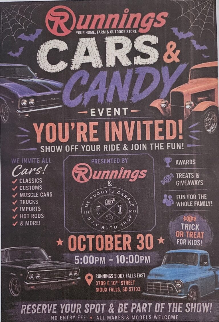 Runnings Cars & Candy car show in Sioux Falls, SD