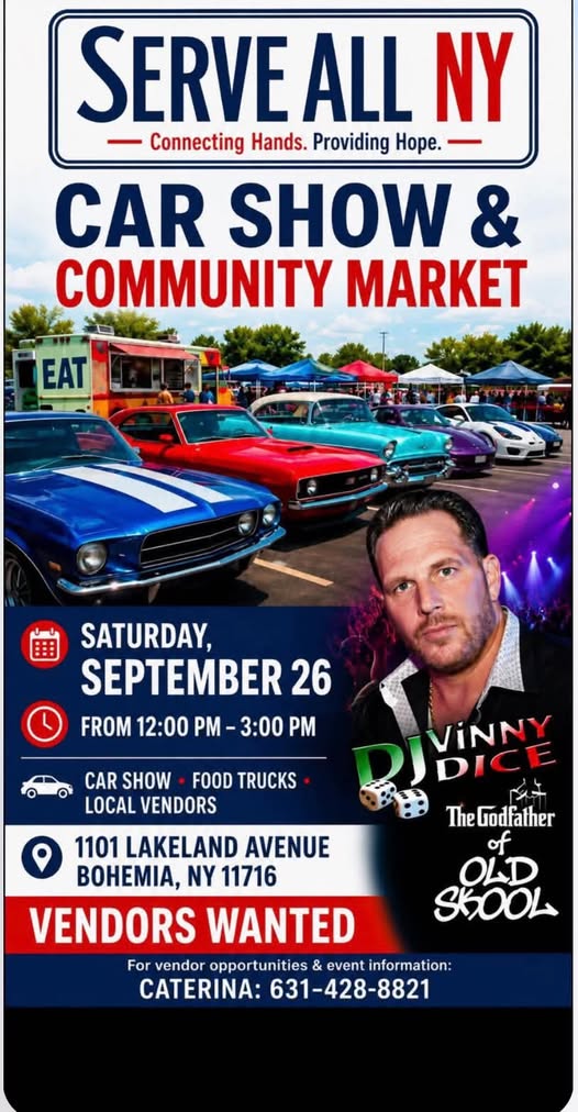 Serve All NY Car Show & Community Market event at Serve All NY in Bohemia, NY on September 26, 2026