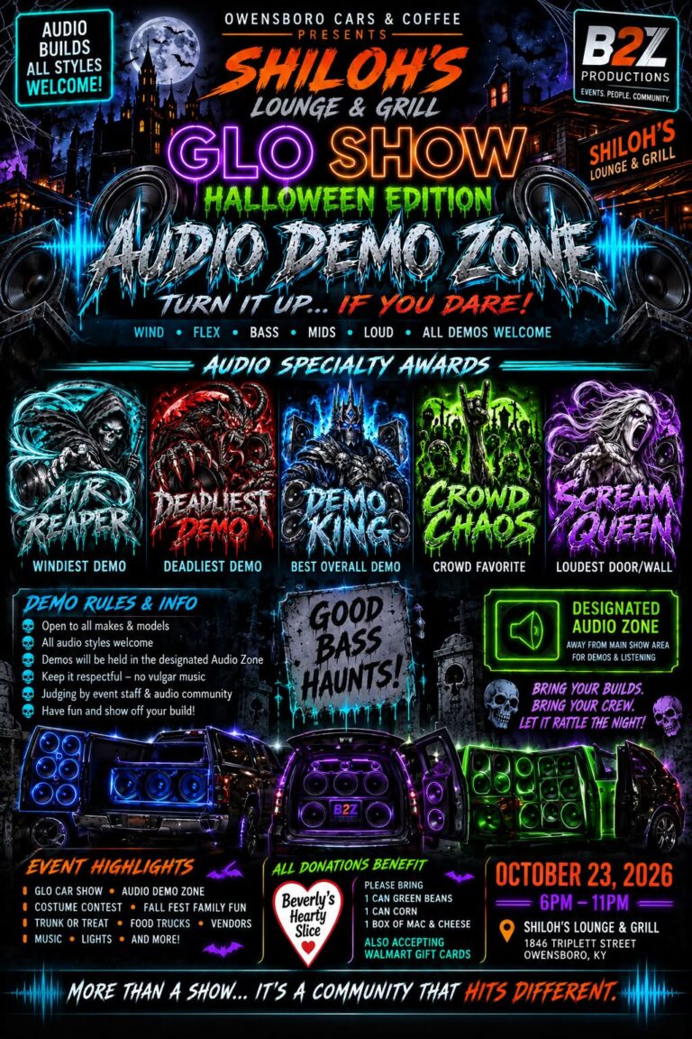 Shiloh’s Lounge & Grill Glo Show: Halloween Edition car show in Owensboro, KY