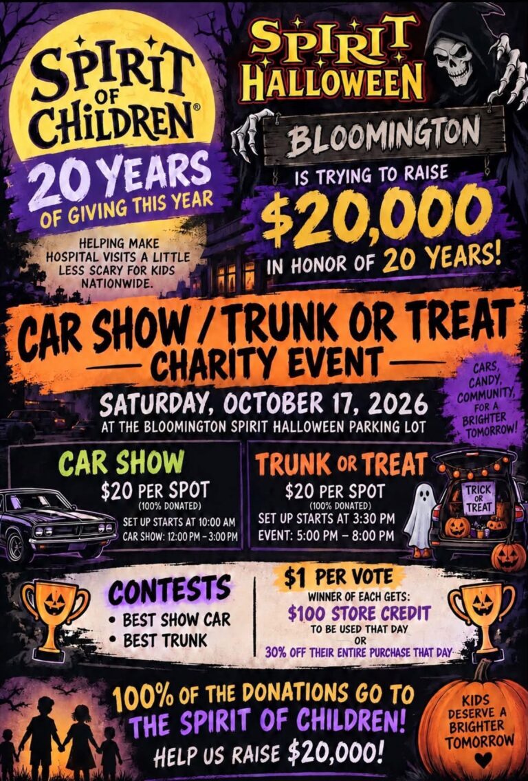 Spirit Halloween Bloomington Car Show / Trunk or Treat Charity Event car show in Bloomington, IL