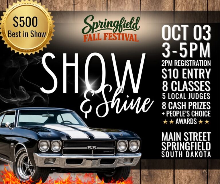 Springfield Fall Festival Show & Shine car show in Springfield, SD