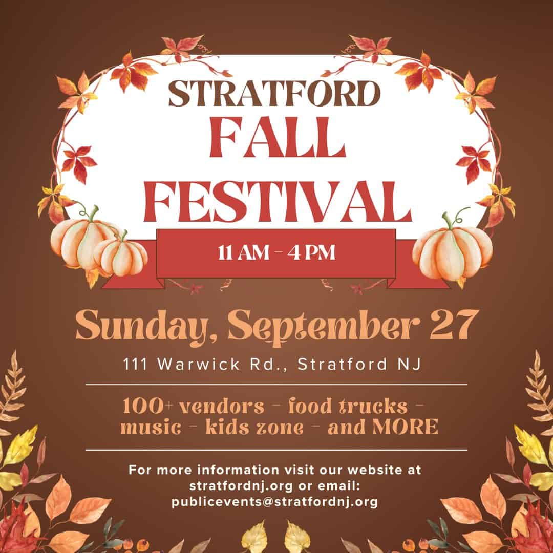 Stratford Fall Festival event at 111 Warwick Rd in Stratford, NJ on September 27, 2026