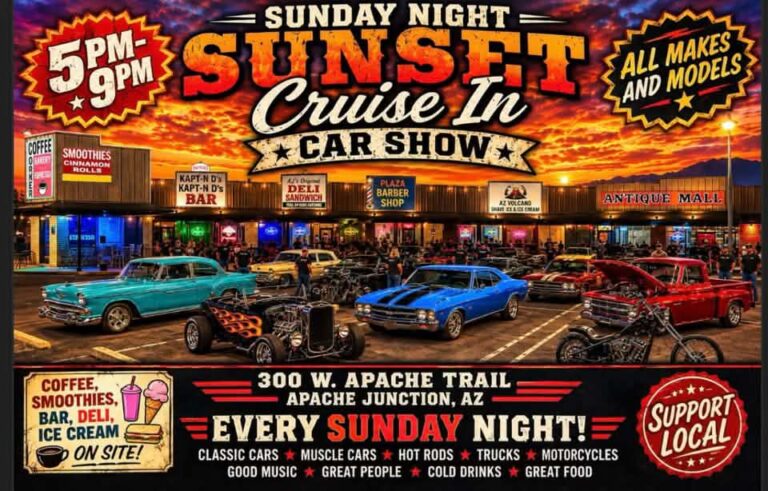 Sunday Night Sunset Cruise-In Car Show car show in Apache Junction, AZ