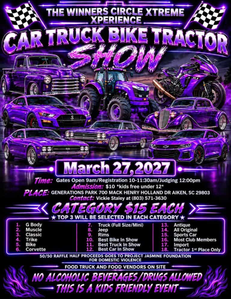 The Winners Circle Xtreme Xperience Car, Truck, Bike, Tractor Show car show in Aiken, SC