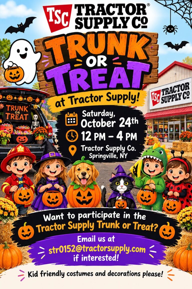 Tractor Supply Trunk or Treat car show in Springville, NY