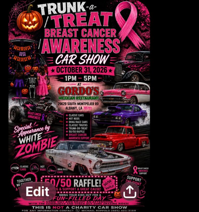 Trunk-a-Treat Breast Cancer Awareness Car Show car show in Albany, LA