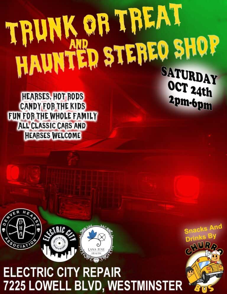 Trunk Or Treat and Haunted Stereo Shop car show in Westminster, CO