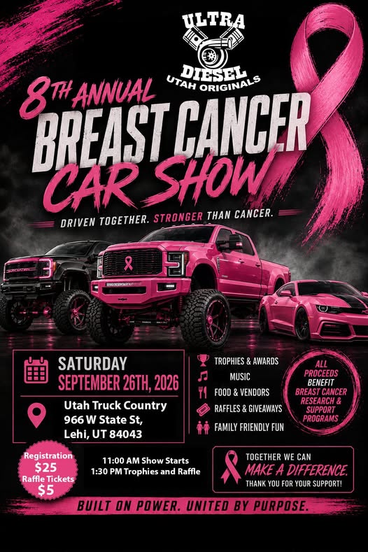 Ultra Diesel Utah Originals 8th Annual Breast Cancer Car Show event at Utah Truck Country in Lehi, UT on September 26, 2026