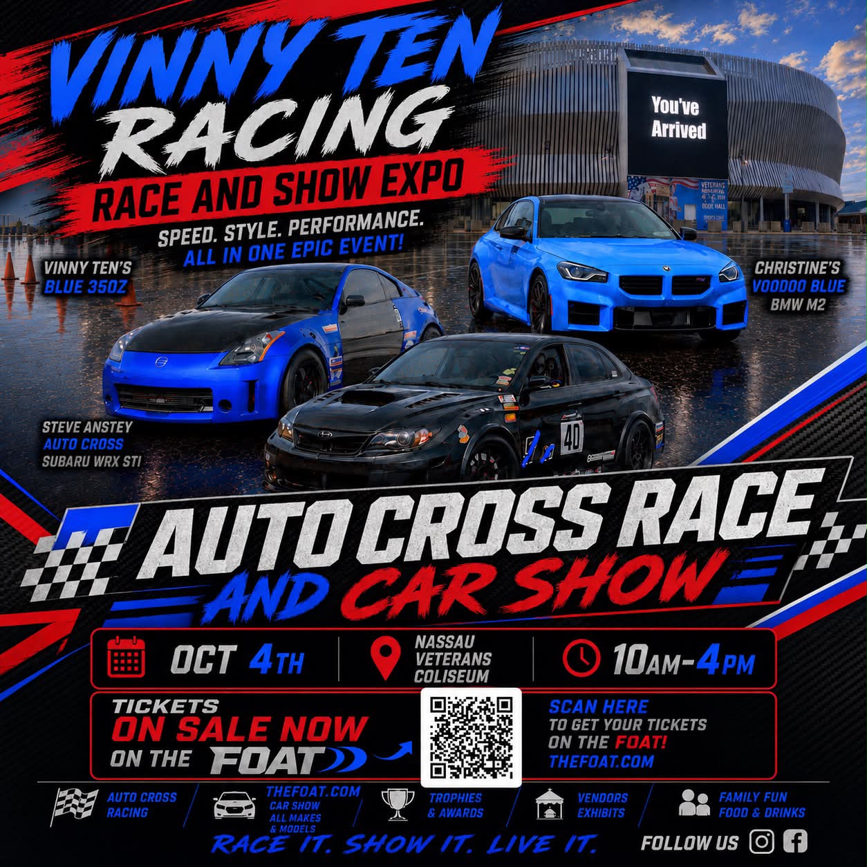 Vinny Ten Racing Race and Show Expo event at Nassau Veterans Coliseum in Wantagh, NY on October 4, 2026
