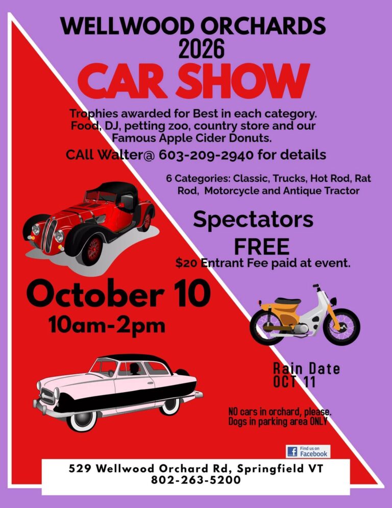 Wellwood Orchards Car Show car show in Springfield, VT