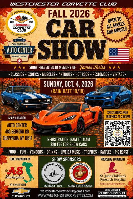Westchester Corvette Club Fall Car Show car show in Chappaqua, NY