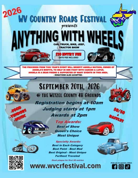 WV Country Roads Festival Anything With Wheels Car, Truck, Bike, Jeep & Tractor Show car show in New Martinsville, WV