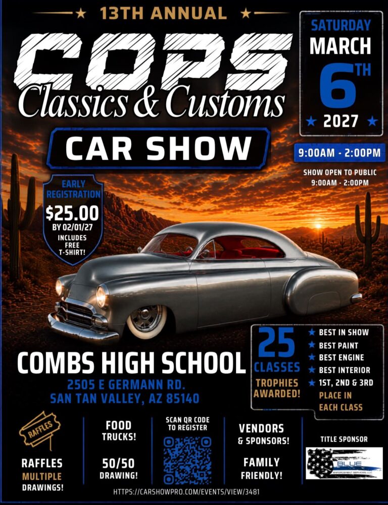 13th Annual COPS Classics & Customs Car Show car show in San Tan Valley, AZ