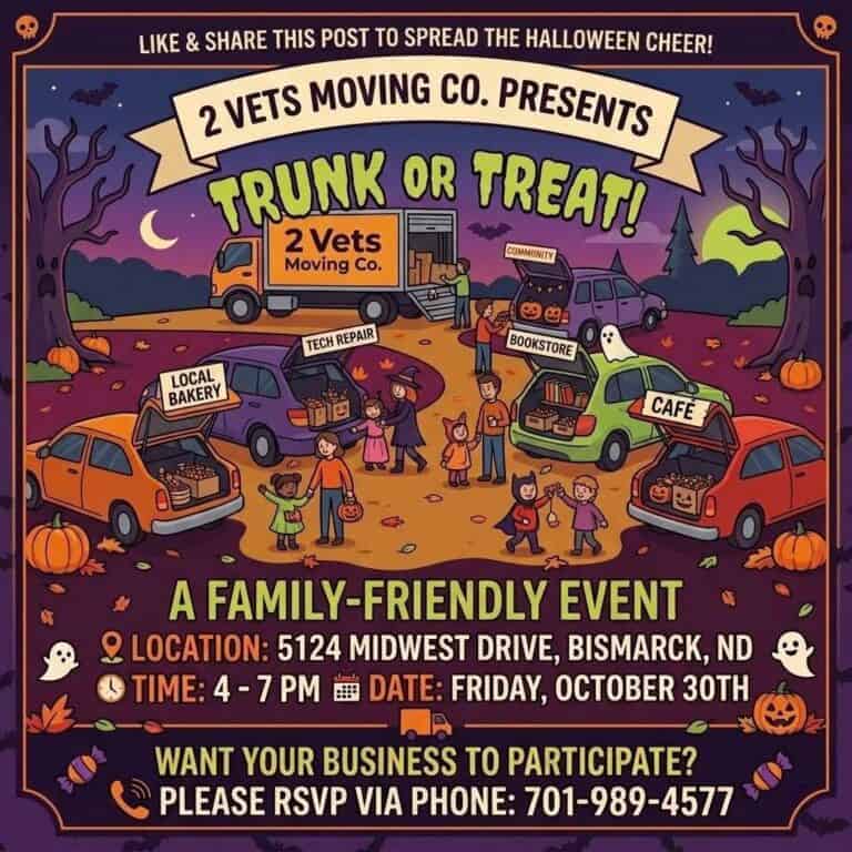 2 Vets Moving Co. Trunk or Treat car show in Bismarck, ND