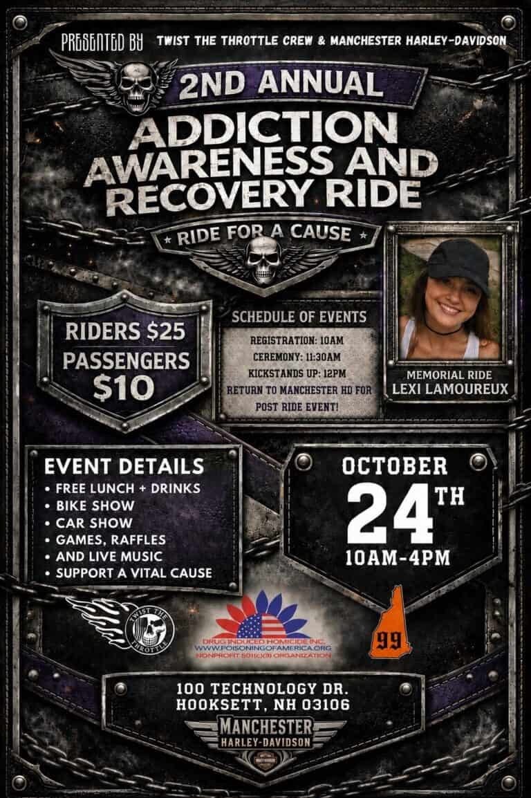 2nd Annual Addiction Awareness and Recovery Ride car show in Hooksett, NH