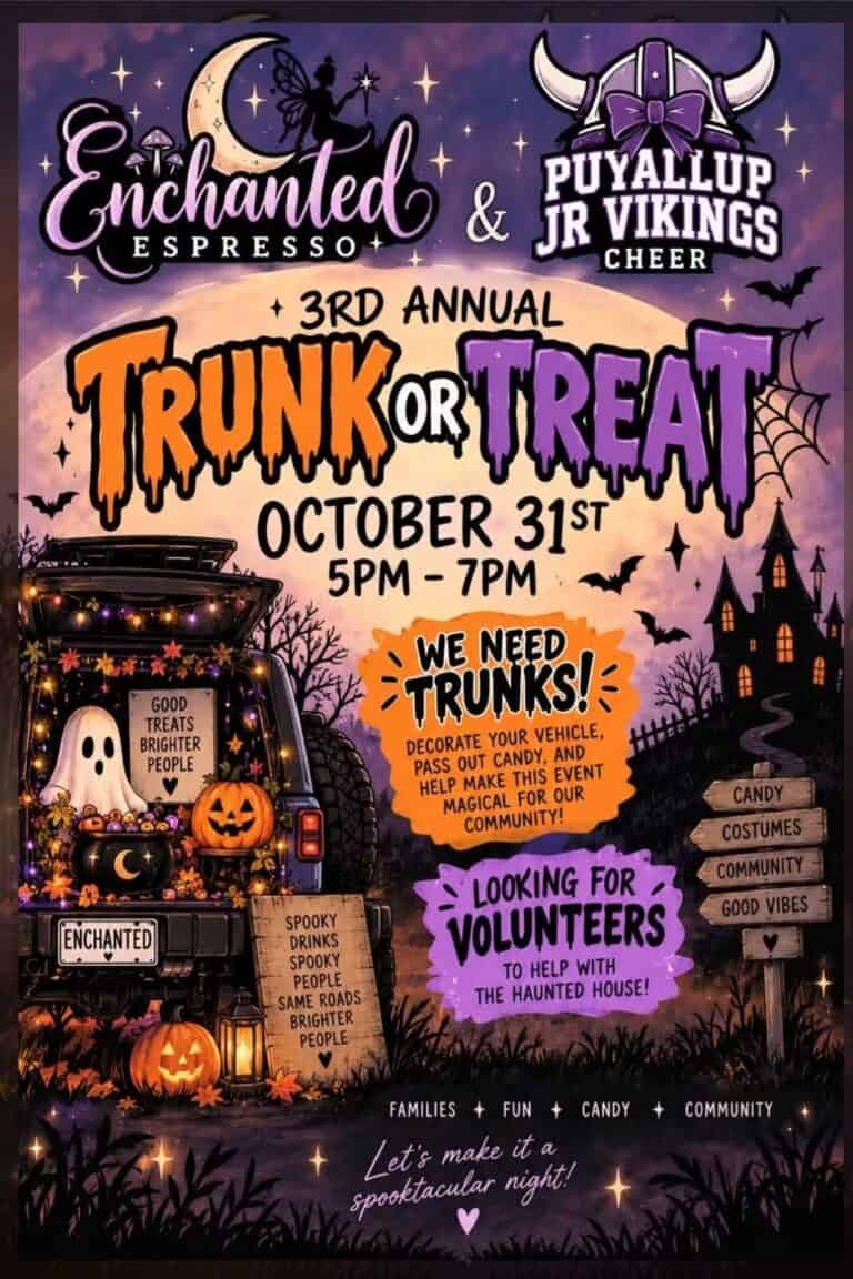 3rd Annual Enchanted Espresso Trunk or Treat car show in Puyallup, WA