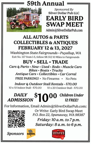 59th Annual Early Bird Swap Meet car show in Puyallup, WA