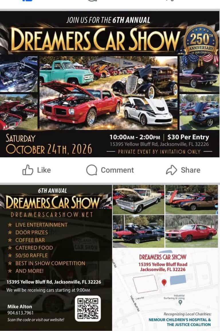 6th Annual Dreamers Car Show car show in Jacksonville, FL