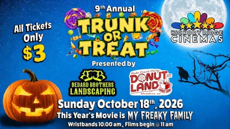 9th Annual Hickory Ridge Cinemas Trunk or Treat car show in Brunswick, OH