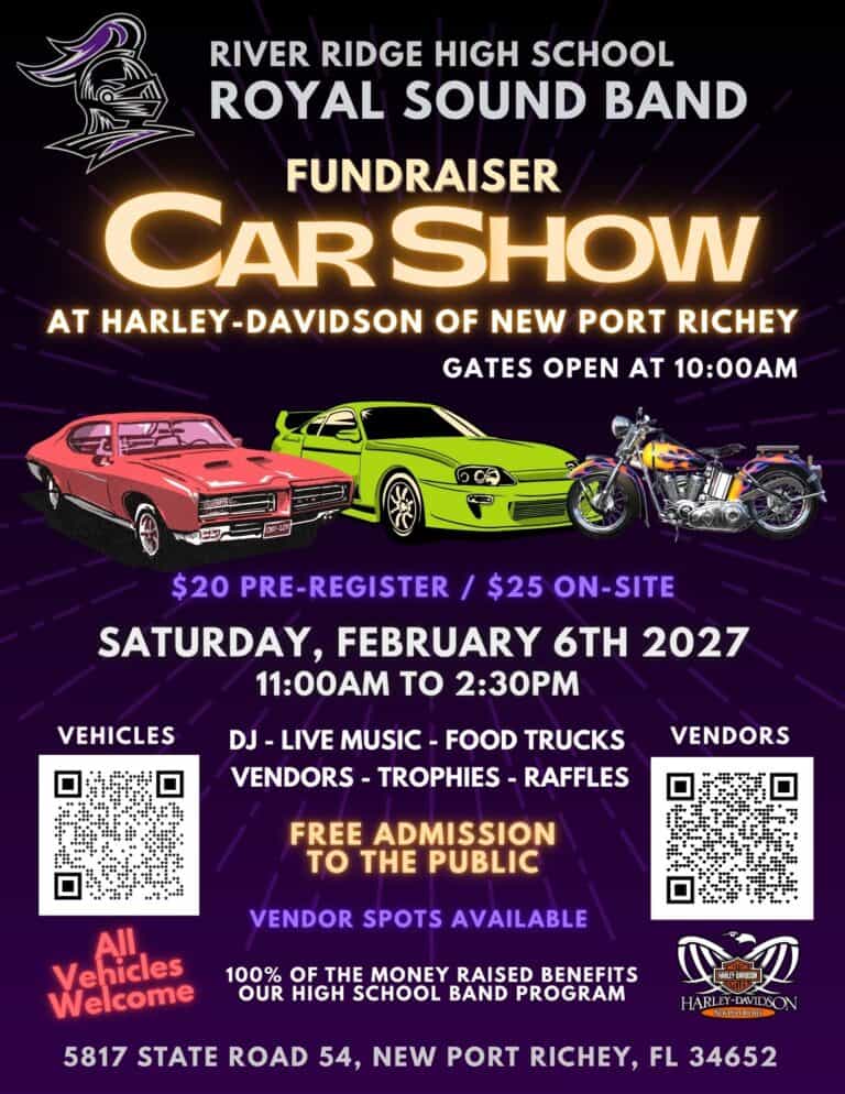 Royal Sound Band Car Show at Harley Davidson of NPR car show in New Port Richey, FL
