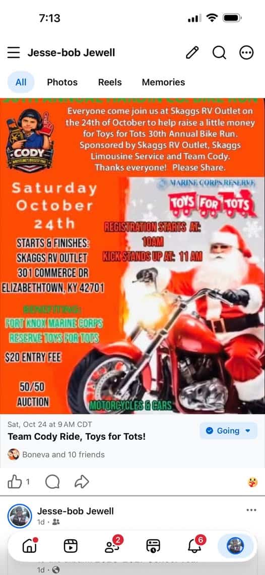 Cody Toys For Tots Run Toys For Tots car show in Elizabethtown, KY