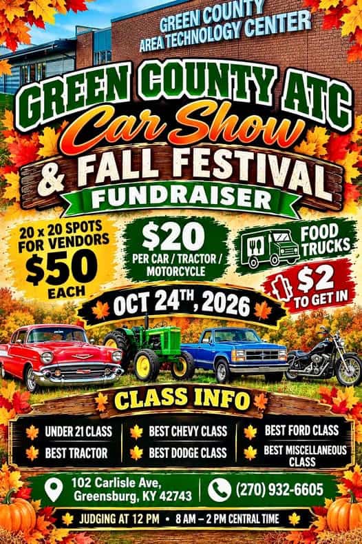 Green County Atc Car Show & Fall Festival Fundraiser car show in Greensburg, KY