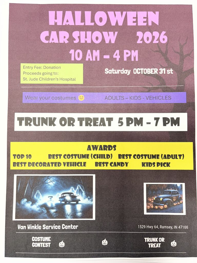 Halloween car show in Ramsey, IN