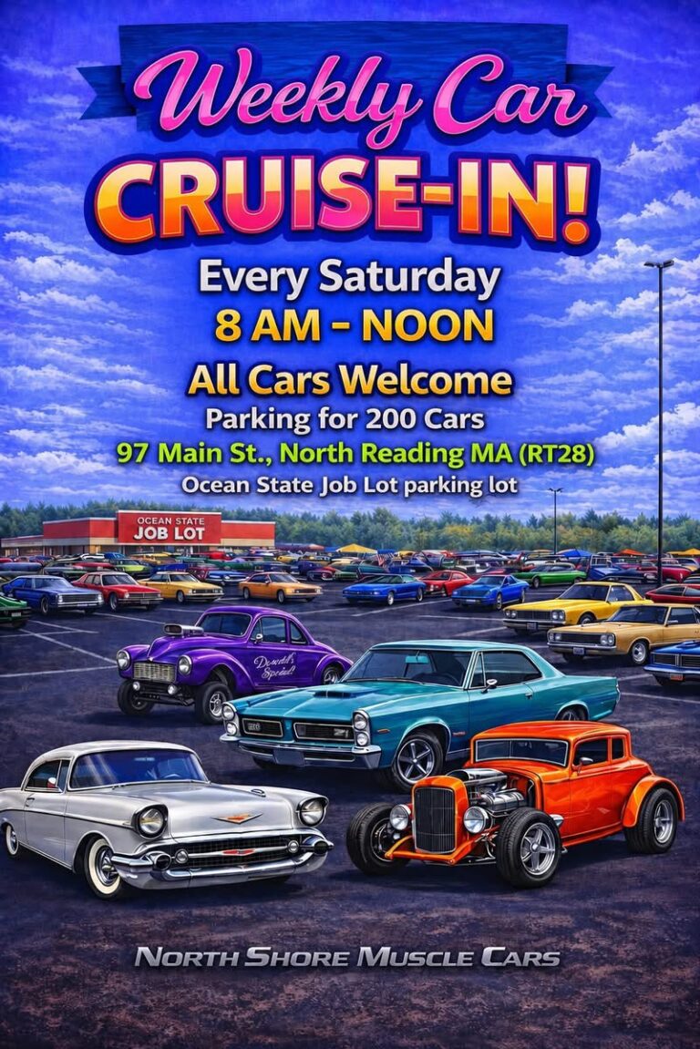 Ocean State North Reading Car Cruise car show in North Reading, MA