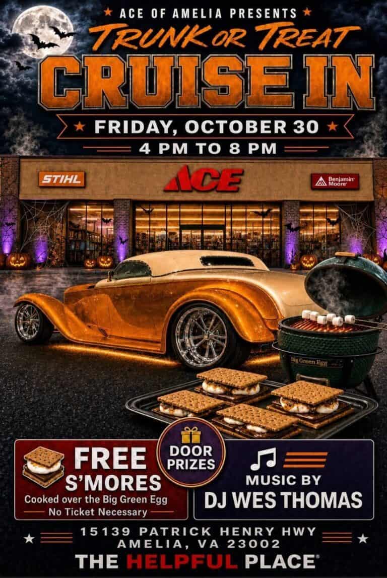 Ace of Amelia Trunk or Treat Cruise In car show in Amelia, VA
