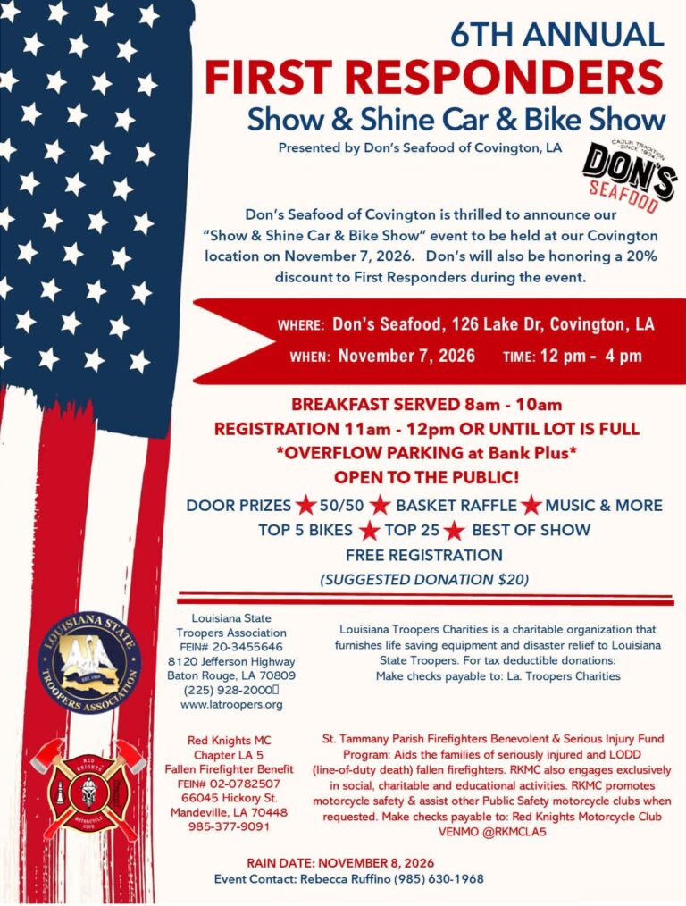 Annual First Responders Show & Shine Car & Bike Show car show in Covington, LA