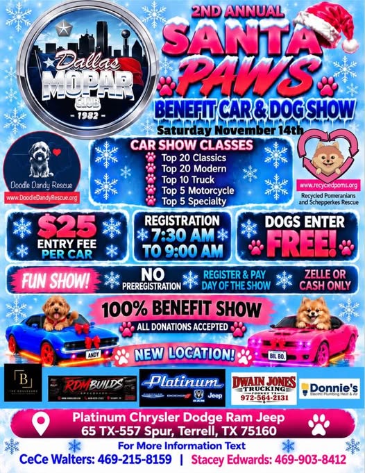 Annual Santa Paws Benefit Car & Dog Show car show in Terrell, TX
