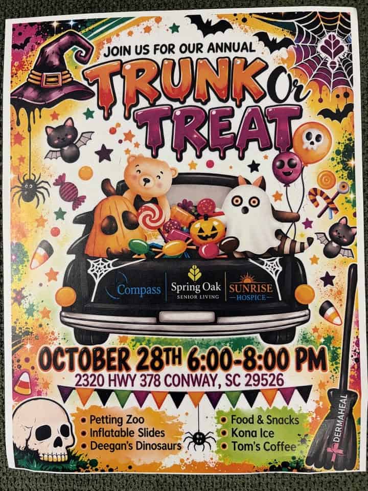 Annual Trunk or Treat at Spring Oak at Conway car show in Conway, SC